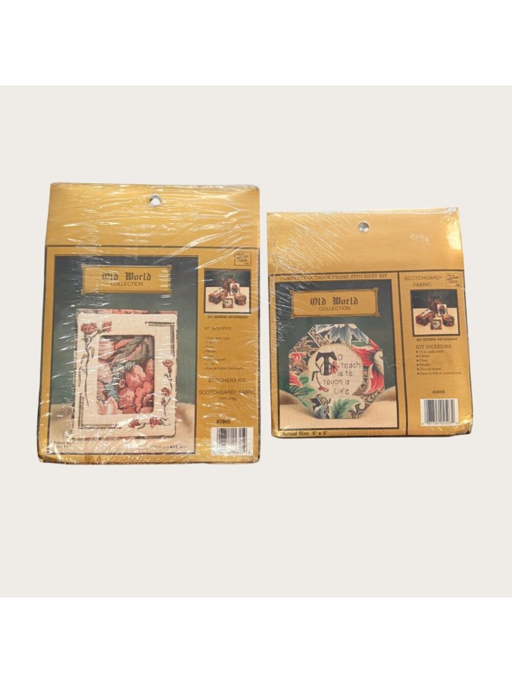 Set Of 2 Old World Collection Floral Cross Stitch Frame Kits